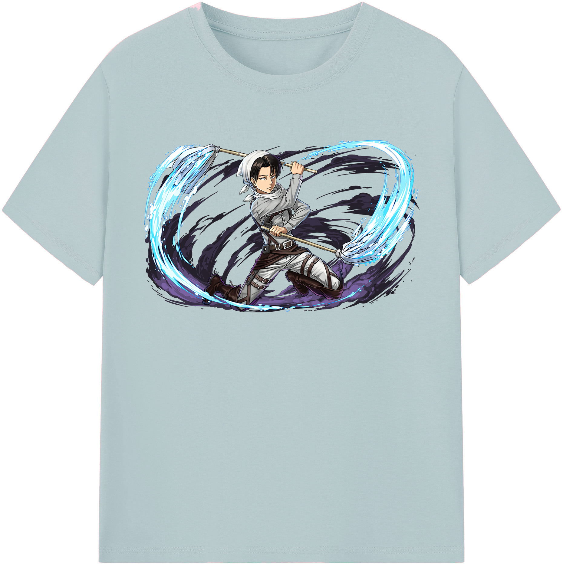 （画像用） 進撃の巨人 リヴァイ·アッカーマン Attack on Titan Levi Ackerman 綿100％半袖Tシャツ（フロントプリント）
